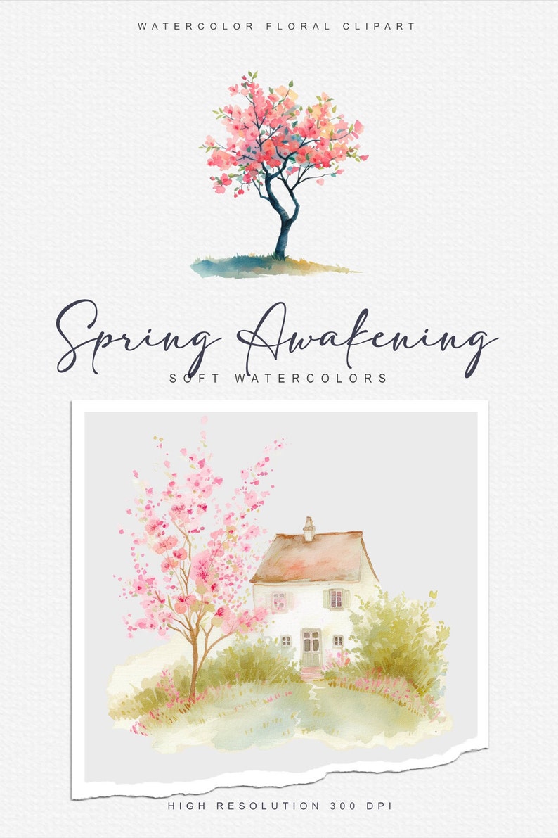 Aquarell Frühling Clipart Frühling Landschaften Frühlingskunst Frühlingsfeld Frühling Tier Aquarell Vogel Frühling Land Clipart png Bild 5