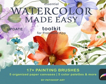 watercolor procreate brushes - watercolor painting brushes for procreate 2023 - watercolor brushes - digital watercolor - easy watercolor