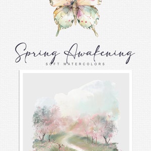 Aquarell Frühling Clipart Frühling Landschaften Frühlingskunst Frühlingsfeld Frühling Tier Aquarell Vogel Frühling Land Clipart png Bild 7