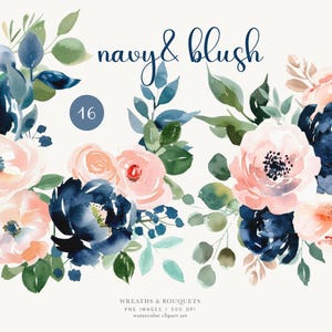 marine blush - Blumensträuße - Aquarell Blumen - elegante Blüten - Hochzeitsblumen - moderne Arrangements - künstlerische Designs