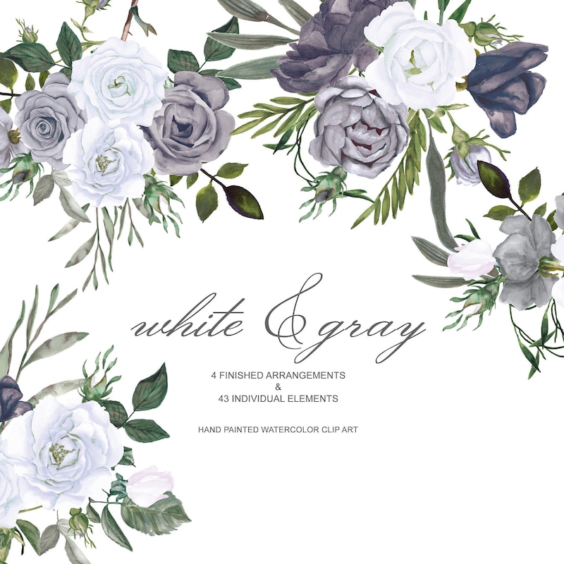Gray Flowers - Etsy
