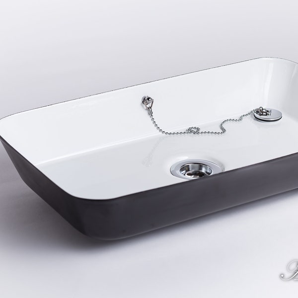 Premium "GITTI" enamel washbasin 50x28x8cm ~ many colours, individual design, logo & branding ~ handmade in Austria by Alpenemaille®/RIESS®