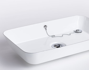 Lavabo esmaltado de calidad superior "GITTI", 45x26x7 cm ~~ Muchos colores, diseños y logotipo ~~ Hecho a mano en Austria