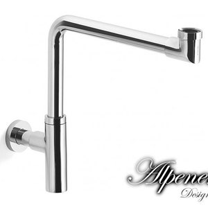 Design space saving trap / siphon fits for all Alpenemaille® washbasins & 1&quot;-1/4 mm wastes