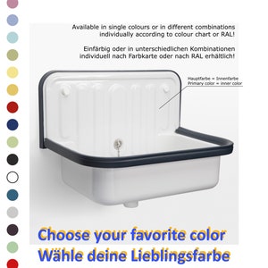 Lavabo &quot;BELLA&quot; en émail haut de gamme, 50x33cm ~~ nom. coloris, motifs et logo ~~ fait main en Autriche ~~ Alpenemaille® / RIESS® Edition