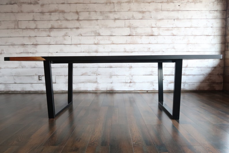 Black Walnut With Black Epoxy Kitchen Table Etsy