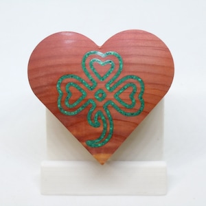 Heart Shaped Box with Shamrock heart inlay
