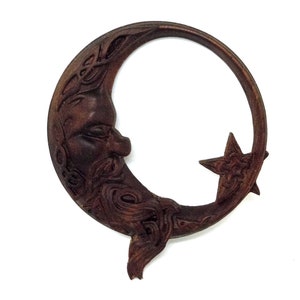 Carved Moon Face with Star