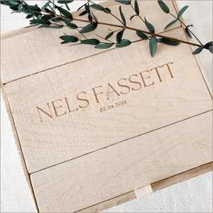 Engraved Wood Keepsake Box – Custom Baby Boy Memory Box