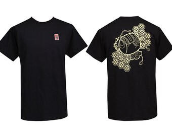 Mens Traditional Japanese Tattoo T-Shirt - Lucky Mallet - Daikokuten - Lucky Mallet - Japanese Tattoo - Uchide no kozuchi - Okami