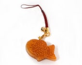 Taiyaki Netsuke Strap - Japanese Phone Bag Charm - Anime Food - Japanese Wagashi Sweets Fake Food