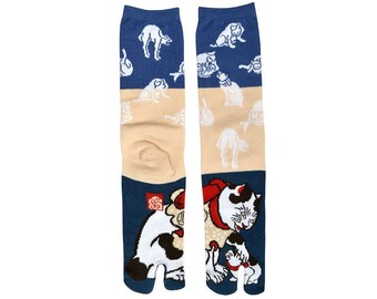 Womens Japanese Cat Tabi Socks