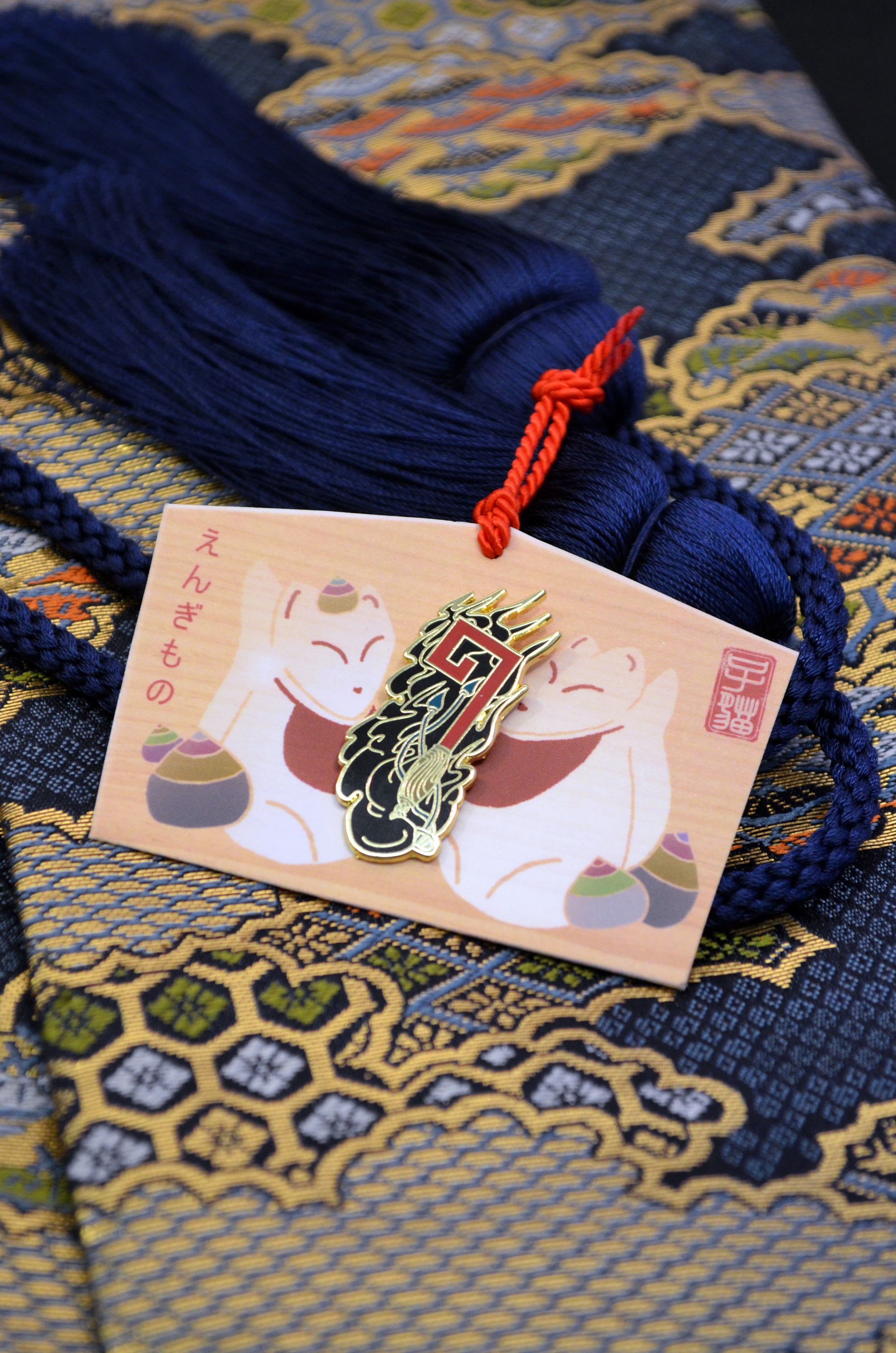Kitsune Japanese Rice Granary Key Pin - Inari Fox - Kitsune