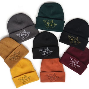 Sakura Embroidered Beanie Hat - Japanese Cherry Blossom - Irezumi Tattoo