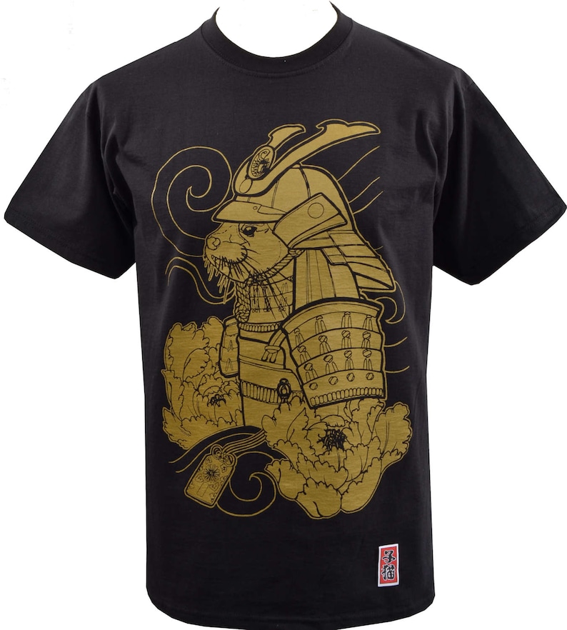 Samurai Asian Otter Mens TShirt Casque darmure samouraï Etsy