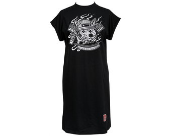 Women's Japanese Samurai Shiba High Neck T-Shirt Dress