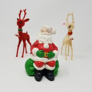 Vintage Atlantic Mold Ceramic Santa Figurine: Hand-Painted Christmas Decor