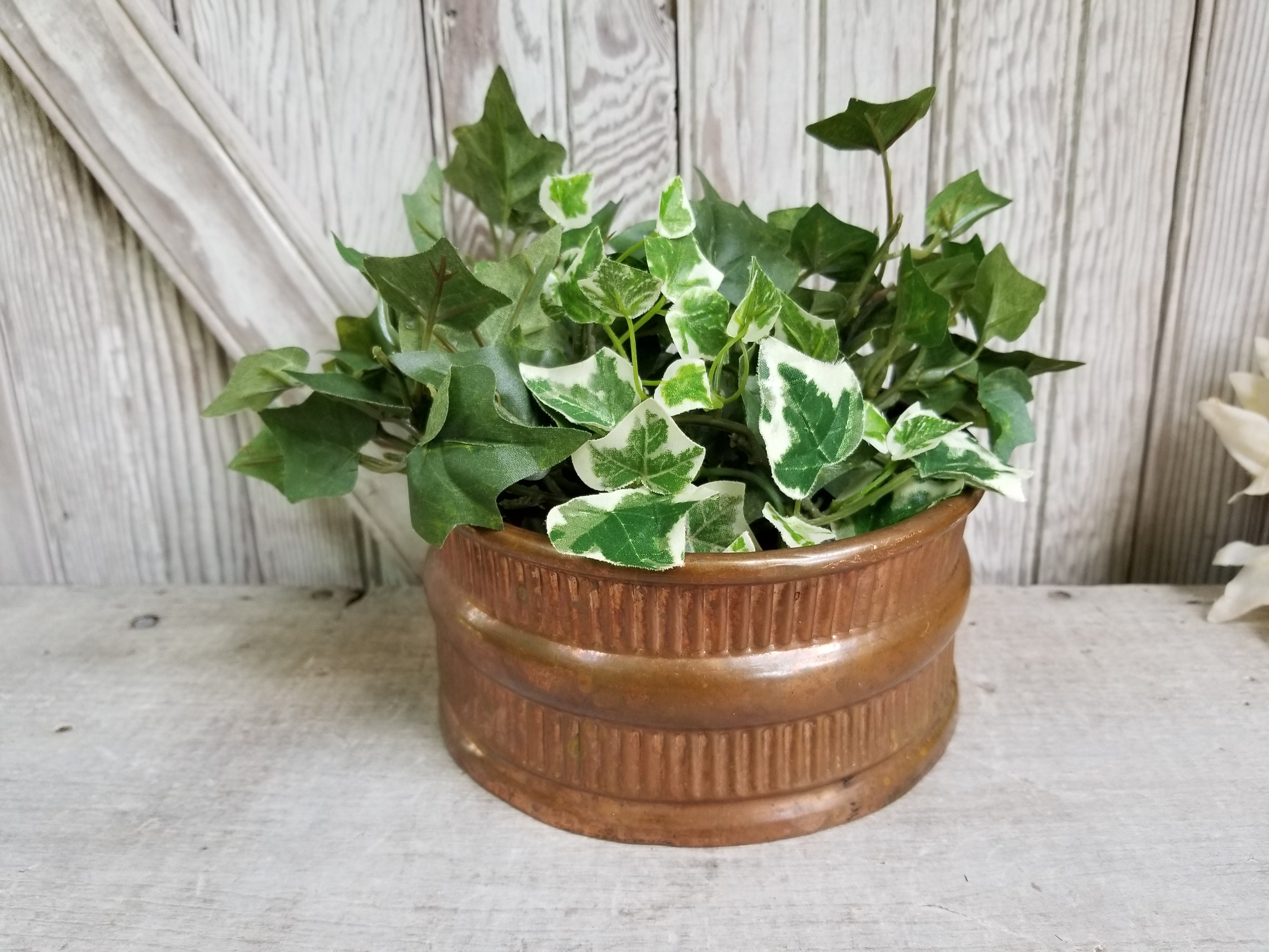 Vintage Copper Flat Back Planter Copper Wall Pocket Etsy