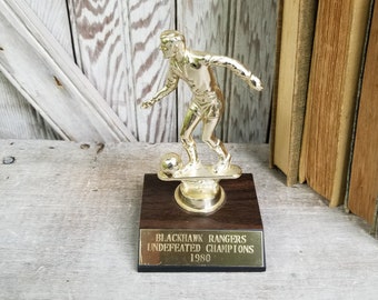 Vintage Soccer Trophy ~ Male Soccer Player ~ Champion Awards Madison Wisconsin ~ 1980