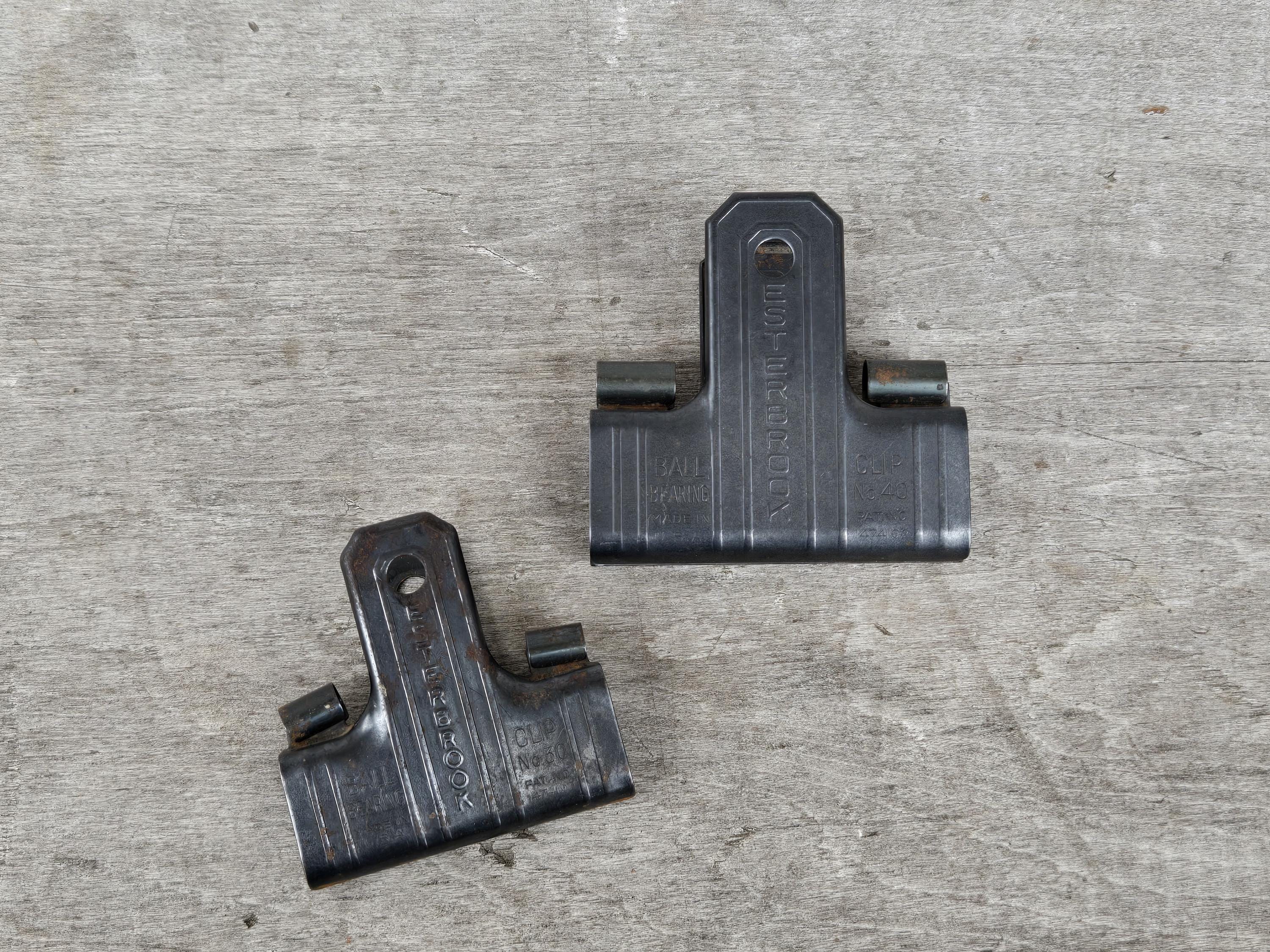 Vintage Esterbrook Ball Bearing Clips: Industrial Office Supply, Set of 2