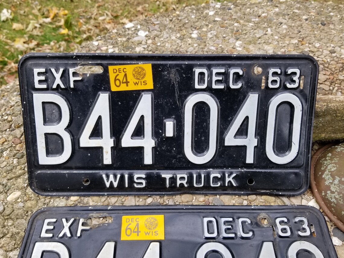1963 Wisconsin License Plates Wisconsin Truck Plates Etsy