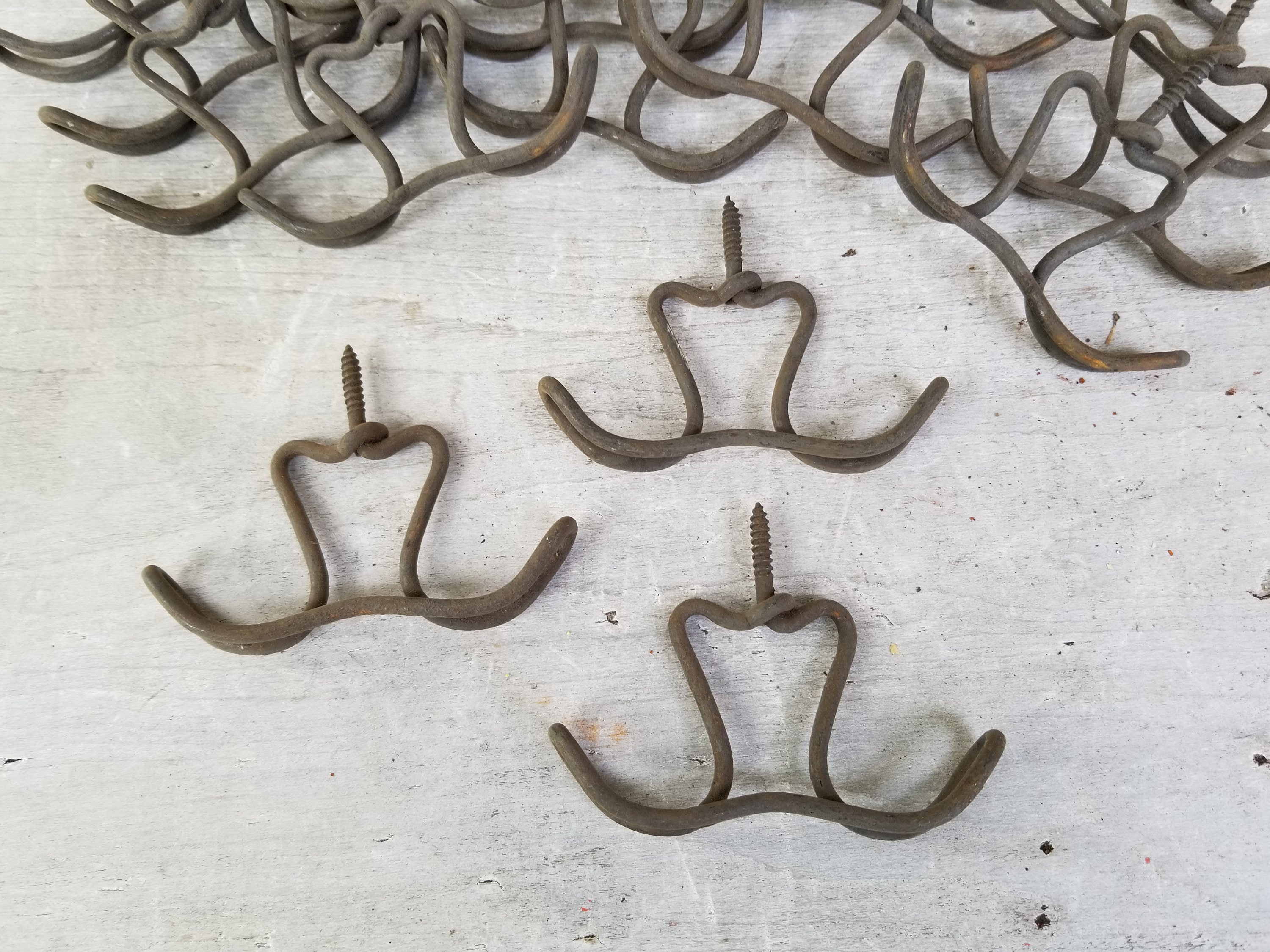 Vintage Wire Coat Hooks 3 Locker/cubby Hooks Industrial Etsy