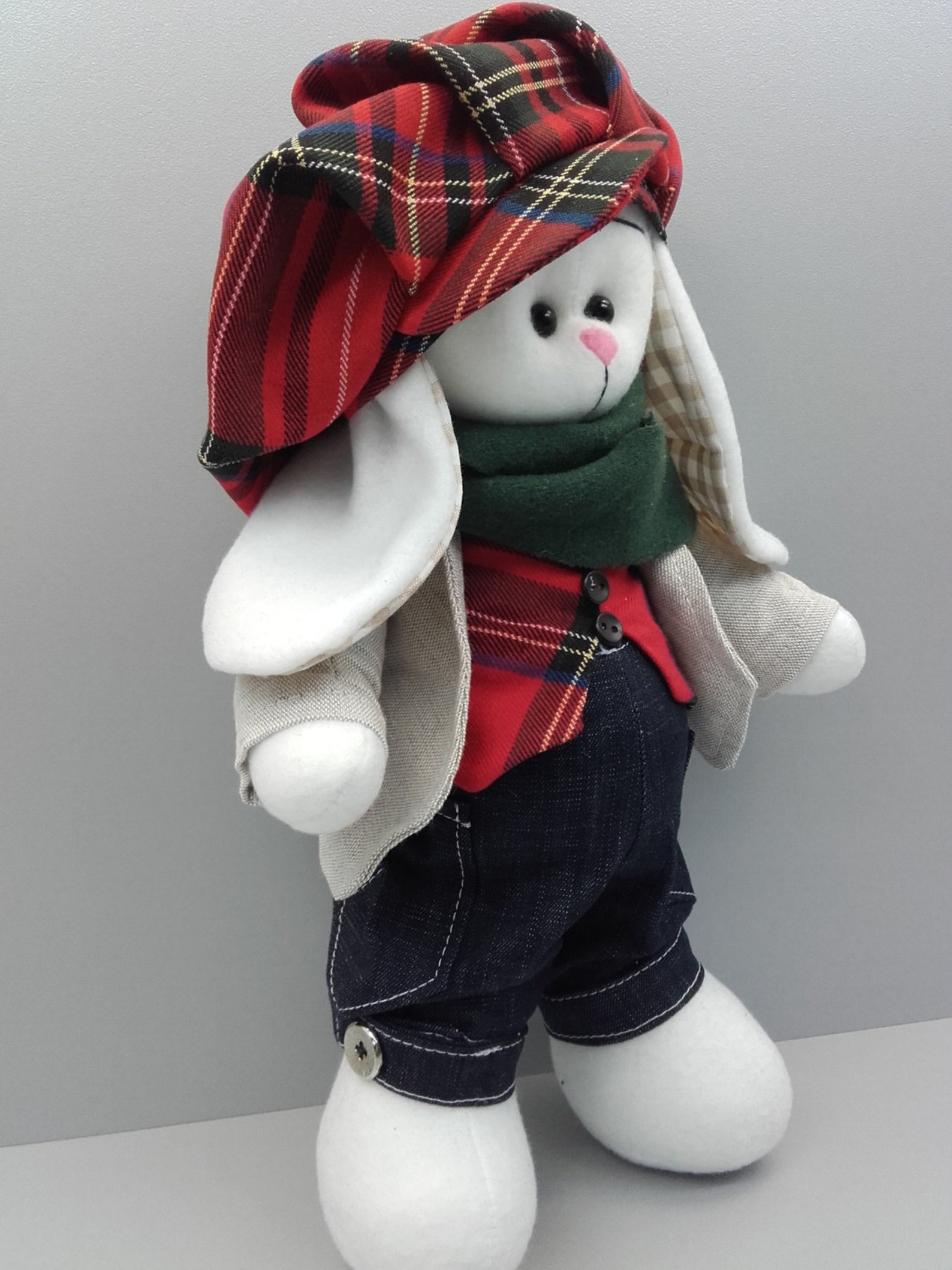 Bunny Doll Handmade Long Eared Bunny Doll Rabbit Art Doll Etsy