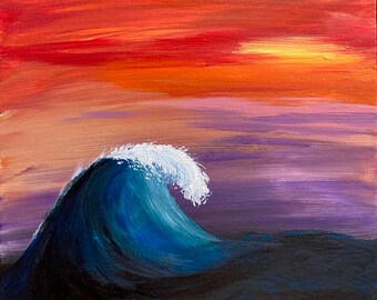 Crashing Wave Acrylic Painting