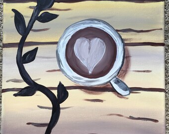 Coffee Love acrylic painting