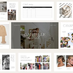 Wedding Planner Slides Template | 155 Pages, Slides, Editable Canva Template for Brides