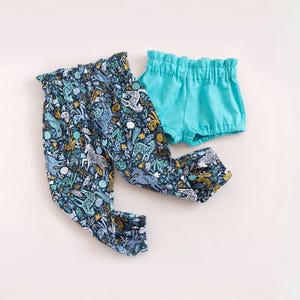 Paquete de patrones de costura para pantalones y shorts tipo paper bag para niños, bebés y niños pequeños (nivel principiante)