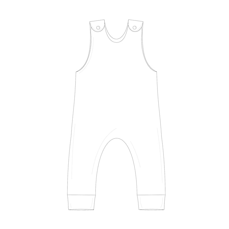 Overalls pattern, romper sewing pattern PDF, easy to sew jumpsuit sewing pattern, kids and baby romper pattern image 4