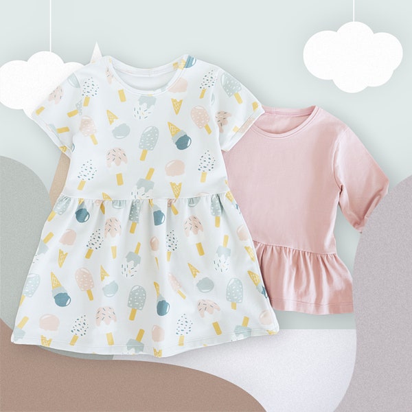 Girls dress pattern pdf, girl top sewing pattern pdf, toddler dress pattern