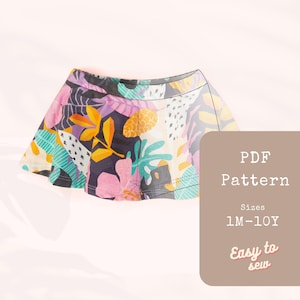 Skort Sewing Pattern for Kids Clothes Girl | Mini Skirt Pattern Sewing Girls Skort Pattern | Tennis Skirt Pattern Summer Clothes Pattern PDF