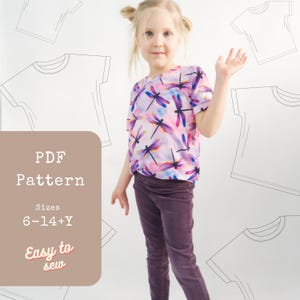 Modello di cucito facile per bambini Top / Modello di cucito facile per adolescenti / Modello di maglietta per bambini / Modelli di cucito per ragazzi / Modelli di cucito per bambini PDF