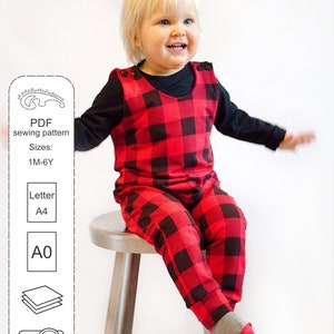 Easy overalls pattern Kids and baby romper pattern PDF Do it yourself sewing pattern image 2
