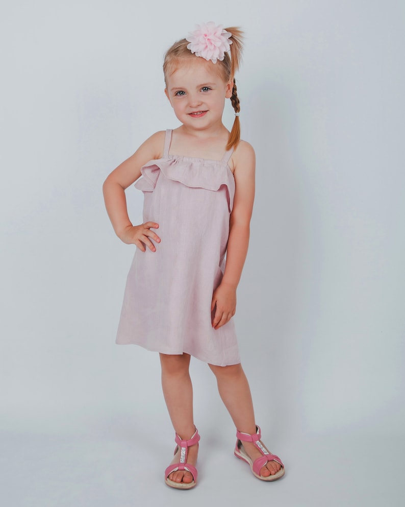 Toddler summer dress sewn from a beginner PDF sewing pattern.