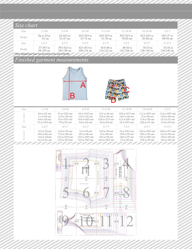 Tank Top and Shorts PDF Sewing Pattern Sewing Patterns From 1 - Etsy