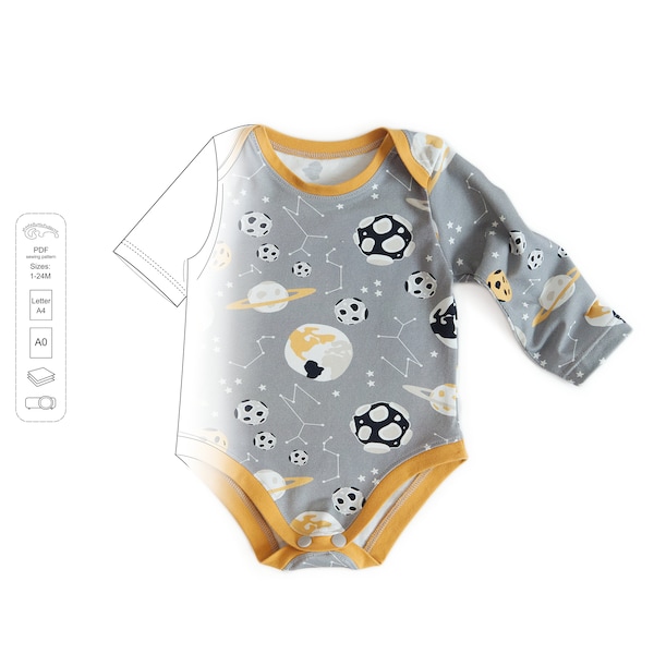 Baby bodysuit patroon pdf, babypatroon