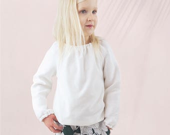 Kids Top Sewing Pattern PDF – Baby, Toddler & Girls Blouse with Short or Long Sleeves – Easy Beginner Shirt Tutorial (1M–10Y)