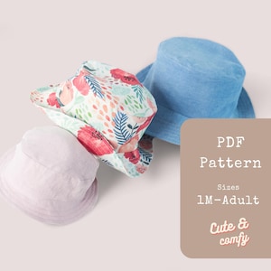 Bucket Hat Sewing Pattern PDF – Baby, Kids & Adult Hat Pattern – Beginner-Friendly Sun Hat Sewing Pattern – Unisex Summer Hat