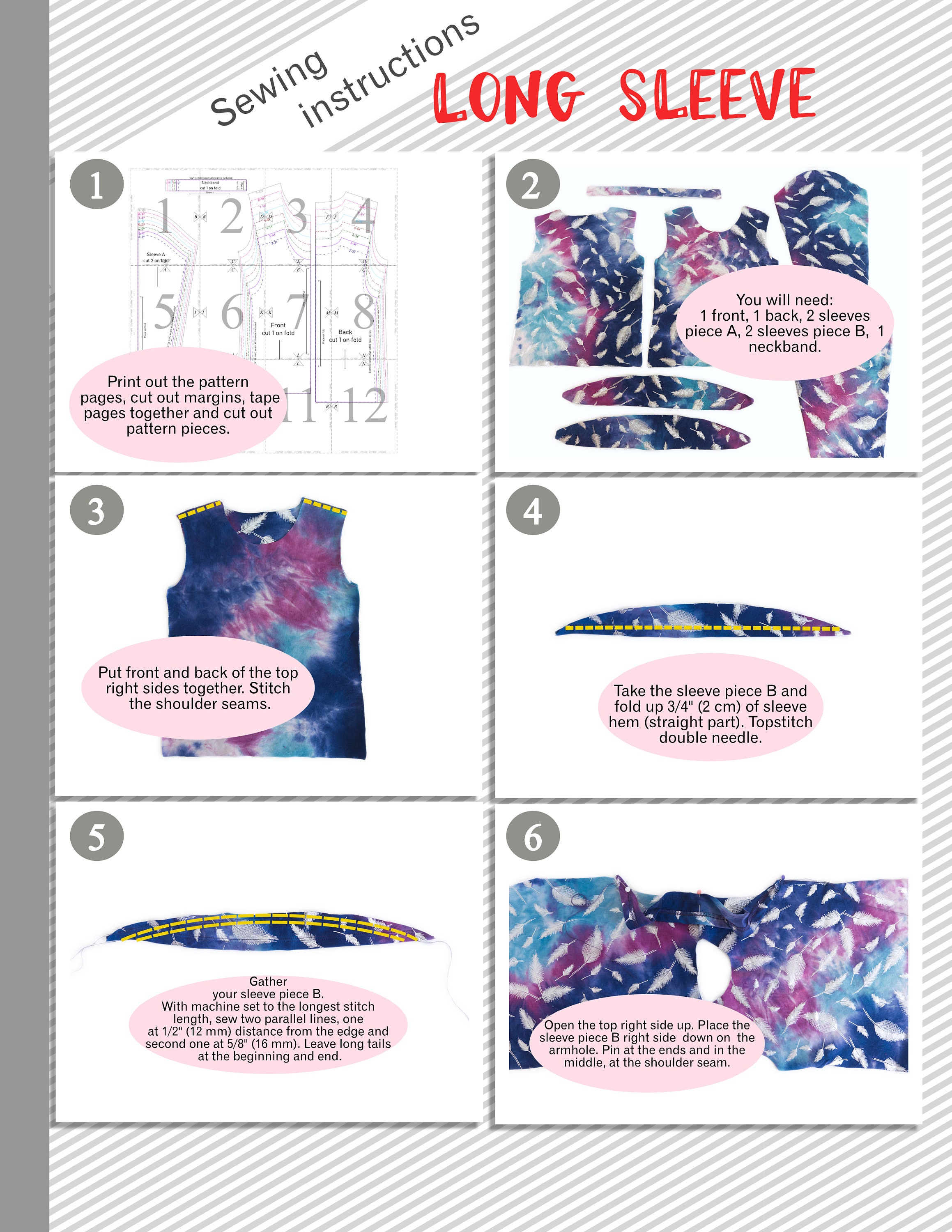 Girls blouse pattern | Jersey top pattern pdf | Girl tshirt pattern ...