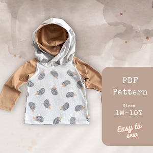 Raglan-Shirt Nähen Muster PDF - Baby, Kleinkind & Kinder Kleidung gestricktes T-Shirt für Anfänger Strickmuster - Print at Home - Sofort-Download