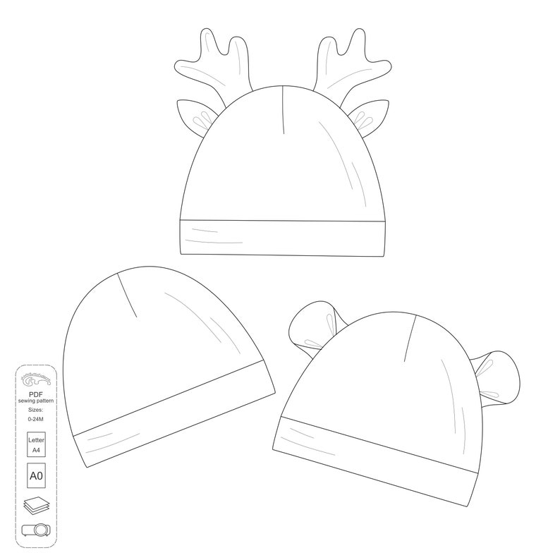 Cute baby hat pattern Newborn sewing pattern Christmas gift Ebook digital download image 4