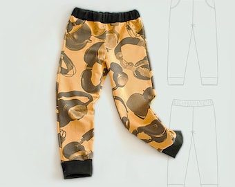 Boys Sweatpants Pattern PDF Joggers Sewing Project for Beginners Easy Toddler Track Pants Pattern Pajama Bottoms Idea Kids Clothes