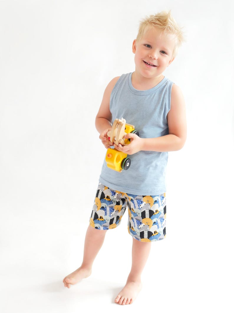 ds knit tank top and boys shorts sewing pattern bundle beginner sewing project.
