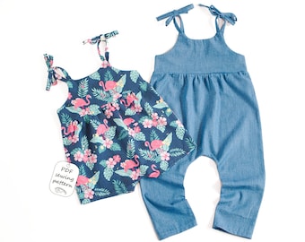 Playsuit pattern PDF, romper baby girl, romper toddler girl, romper sewing pattern