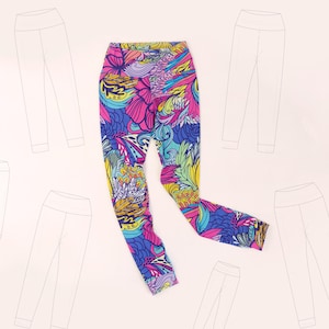 Kids & Teen Leggings Sewing Pattern PDF – Girls Printable Pants Pattern – Activewear for Children – Easy Beginner Knit Project