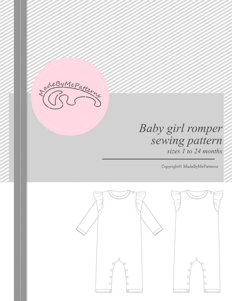 Baby girl romper pattern, baby romper sewing pattern PDF, sewing patterns pdf image 7