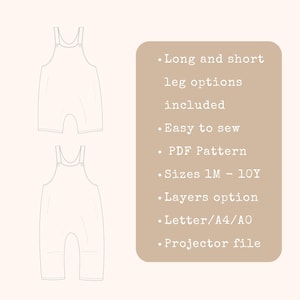 Overalls Sewing Pattern for Kids & Baby Clothes Patterns Bundle Toddler Jumpsuit Learn to Sew Ideas Dungarees Pattern Gender Neutral Gift image 2